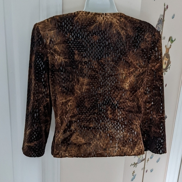 Joseph Ribkoff leopard animal print jacket cardigan brown black size 8 @T1 - Picture 4 of 8